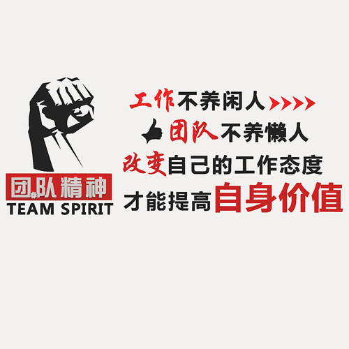 办公室墙面装饰励志标语墙贴团队员工公司企业文化墙布置激励文字