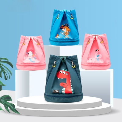 儿童干湿分离游泳包m防水包女沙滩双肩背包男收纳袋游泳装 备大容