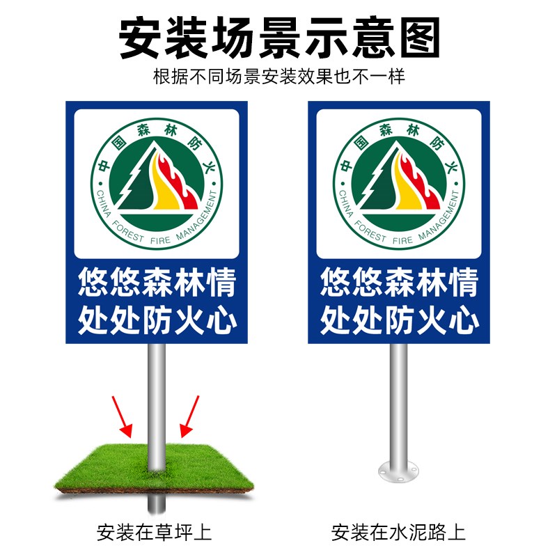 森林防火宣传标识牌林区防护人人有责安全警示牌安全标识牌标志贴