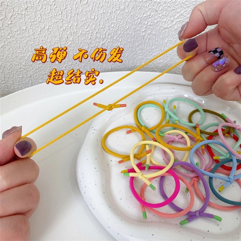儿童皮筋宝宝头绳糖果色不伤发高弹力橡皮筋可爱女V孩发饰扎头发