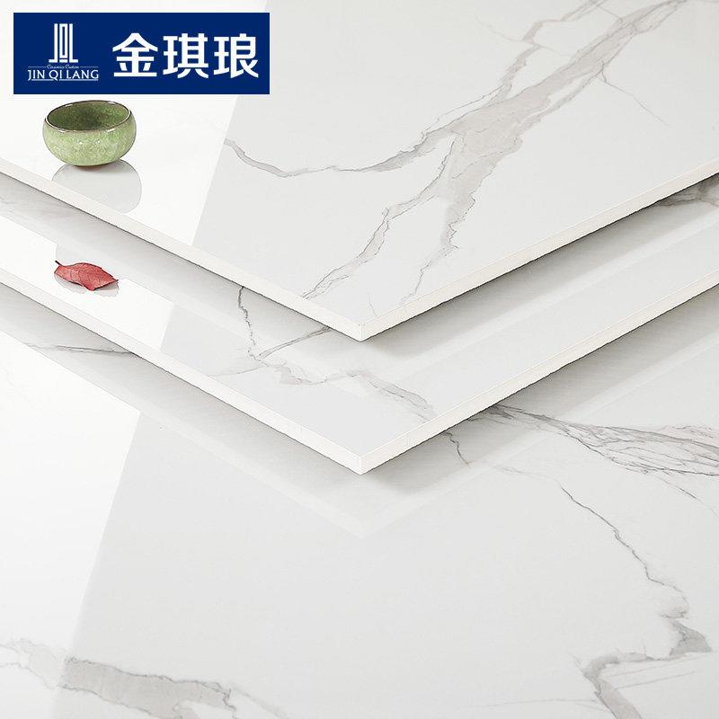 现代简约通体大理石白色客厅瓷砖800X800防滑耐磨地板砖大厅