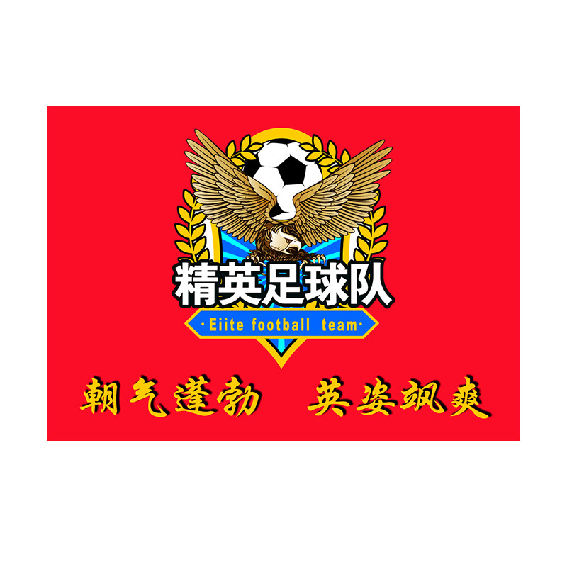 足球队旗定制飞盘logo旗帜设计俱乐部活t动宣传标语横幅彩色布条