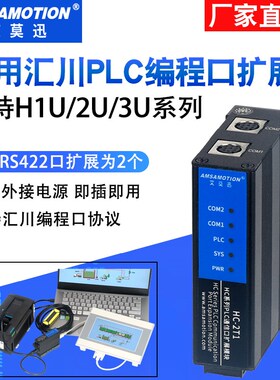 艾莫迅 适用汇川H1U/H2U/H3U系列PLC编程口RS422扩展模块 HC-2T1