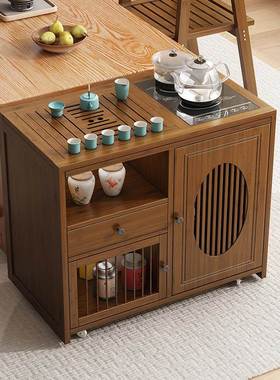 新中式移台OVN动茶小茶桌家用茶车阳带轮台茶几客厅烧水壶茶一体