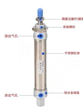 厂家直销不/锈钢迷你气缸0MA32*25/5075/100//125150/20/25AHG0缸