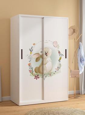 柜北钢ZMC制衣铁柜家用卧室推拉门储物柜带锁皮儿童衣橱收欧纳阳