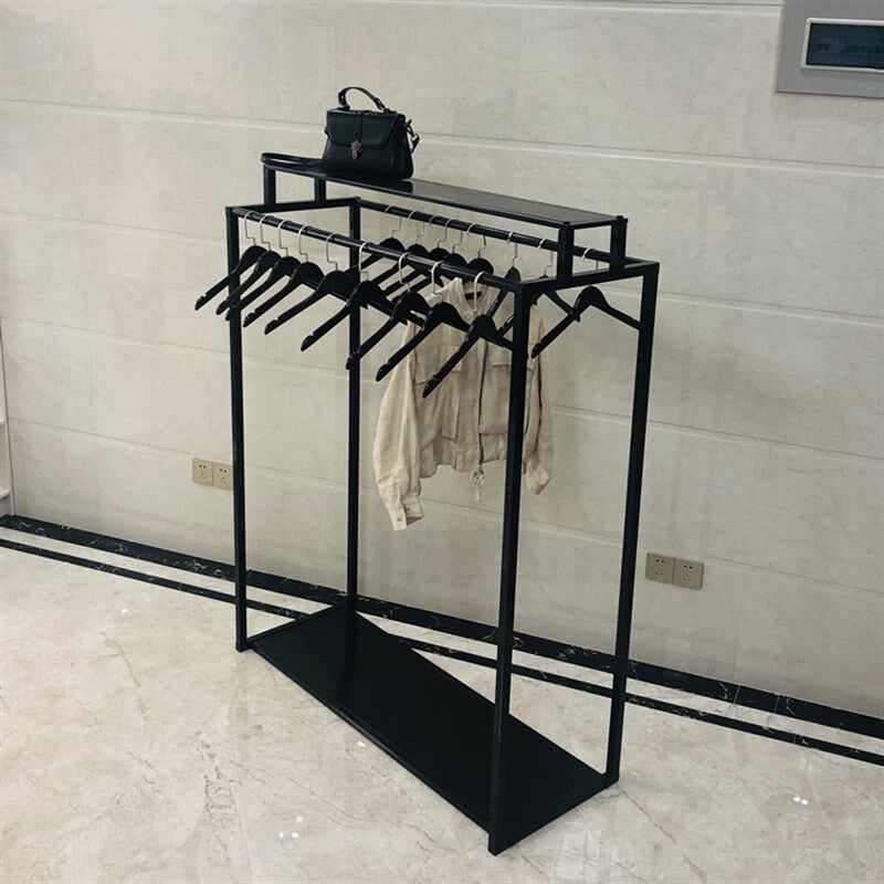 高档服装店中岛架落地展示衣架男女童装双排中间货架侧挂北欧风格