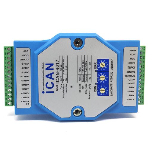 ICAN-4017CANOPEN采集4-20ma电流电压模拟量采集模块 CAN总线网关