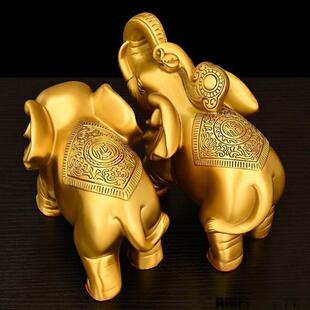 摆一对吸水纯客厅件居酒柜家乔迁办公室FPA店铜铺装饰黄铜