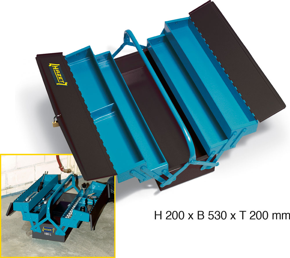 德国HAZET 190L 工业级翻斗式钢制手提工具箱 原装进口手工具
