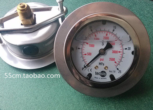 海天注塑机原厂配件压力表en837-1德国tecsis进口耐震压力表25MPa