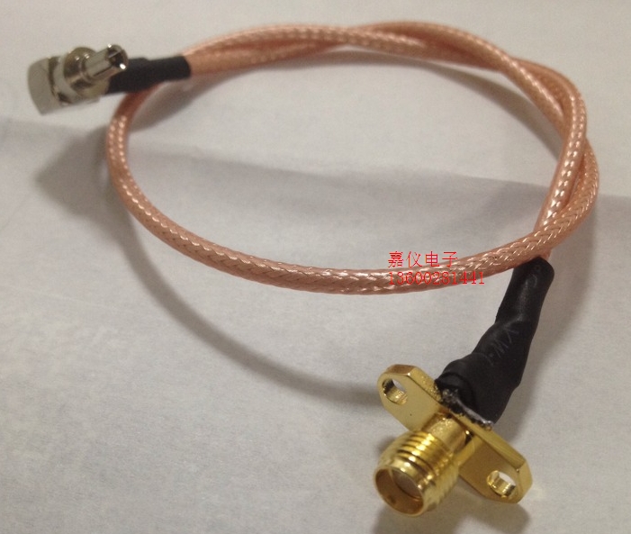TS9/SMA-JK射频连接线RG316镀银信号线SMA母菱形款/TS9公弯头30CM