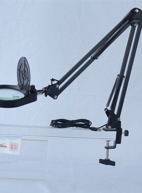 PD43598T三色灯led亮度可调夹式放大镜20倍高清阅读维修焊接雕刻