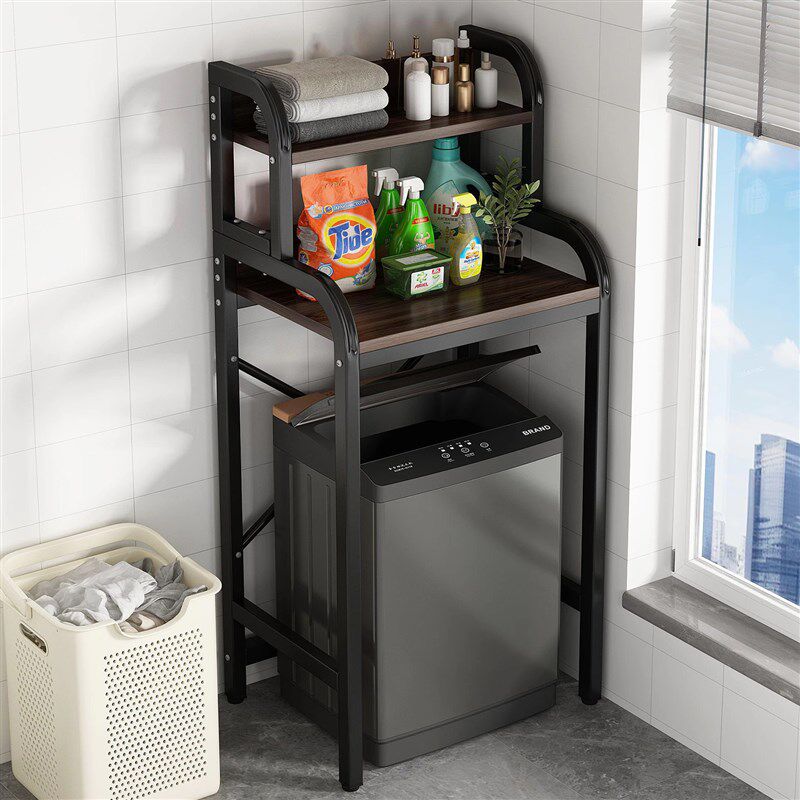 滚筒洗衣机上方置物架阳台落地不锈钢收纳架卫生间架子洗浴用品架