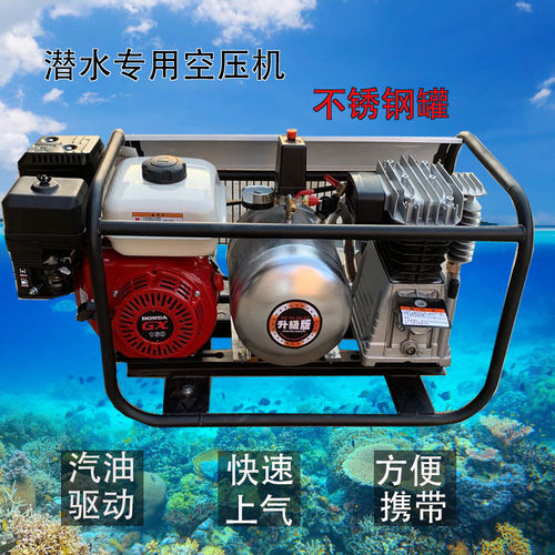 汽油空压机气泵潜水不锈钢罐打黄油喷漆修车Q补胎充气移动供气机
