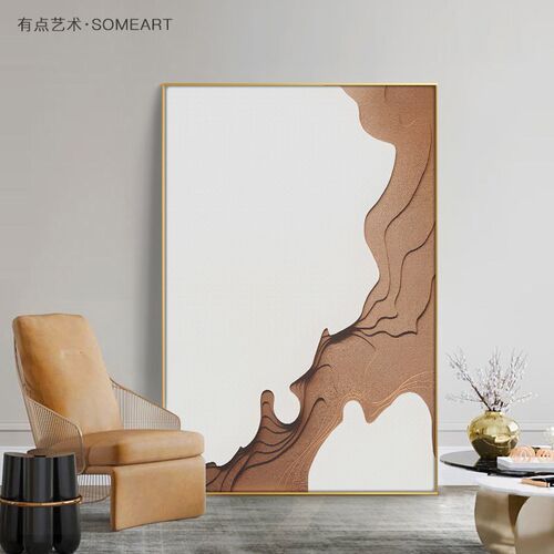 简约现代抽象客厅沙发背景墙装饰画极简竖L版壁画玄关走廊过道挂