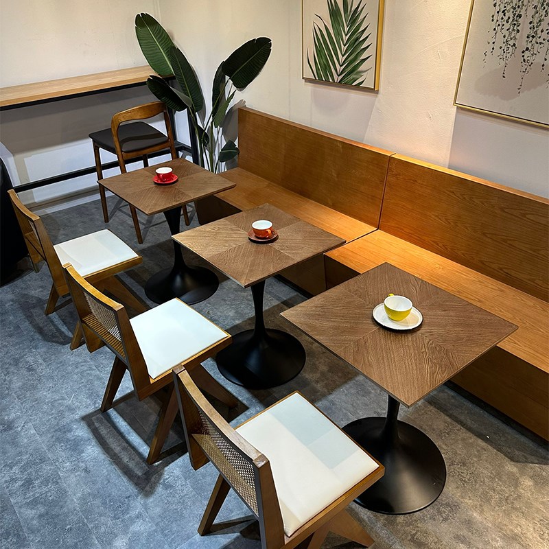 咖啡厅茶楼餐厅卡座沙q发桌椅商用主题西餐厅火锅店饭店日料店卡