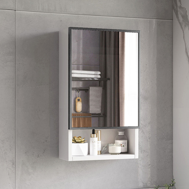 实木镜柜浴室防水白色卫生间厕所储物40CM小户型洗漱台Z收纳柜壁