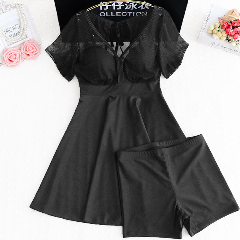 泳衣女泡温泉2024新款分体裙式大胸胖mm大码遮肚显瘦保守高级冬季