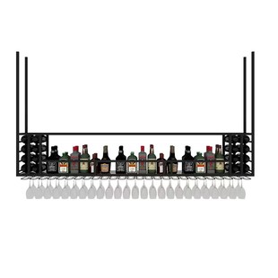 吧台酒柜悬挂铁艺吊架置物架家用酒吧餐厅工业风红酒展示高脚杯架