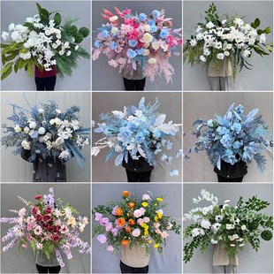 婚庆挂花仿真花婚礼堂花点千代兰订婚宴装饰迎宾区橱窗布置路引花