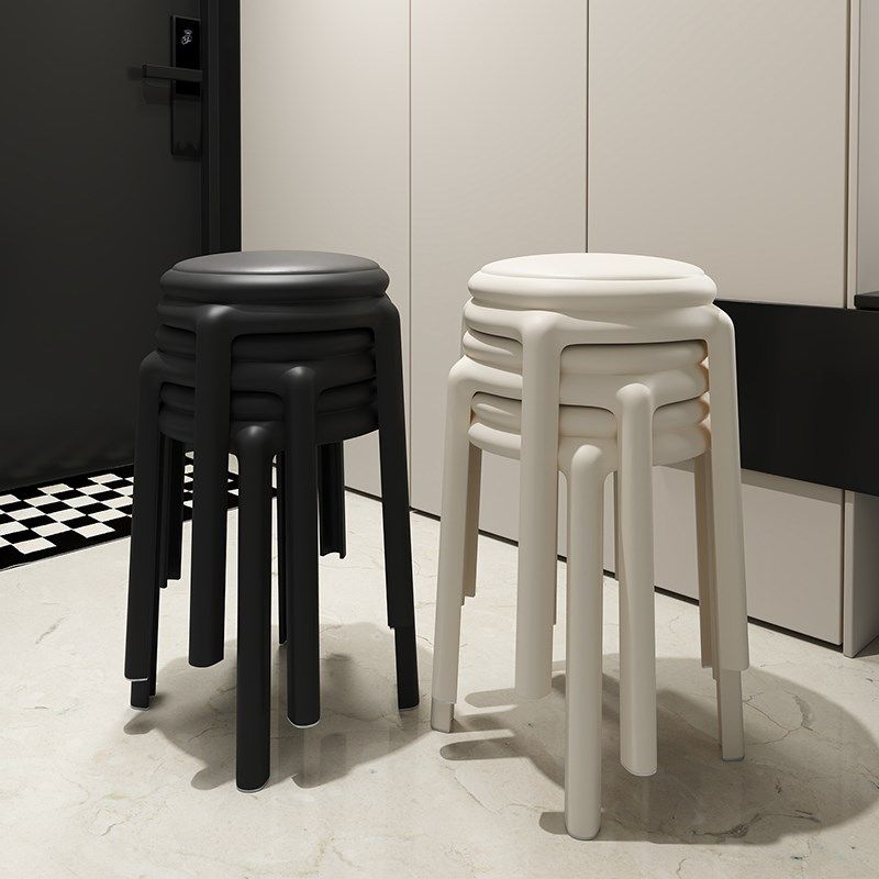 塑料凳子家用加厚结实耐用可叠放高级感客厅备用高凳塑胶简约圆凳,住宅家具,其它凳子,淘宝优惠券,粉丝福利购,淘宝优惠卷