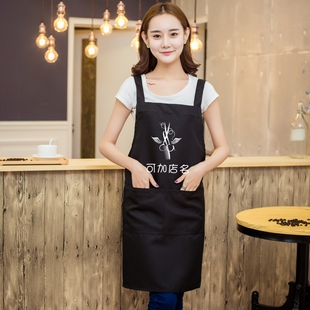 防水工作服发型师美发师理发店中工助理发廊定制LOGO专用围裙围布