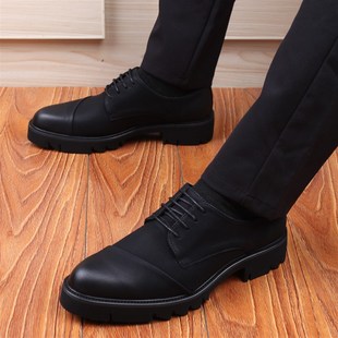 马丁靴工装 高帮皮鞋 增高男靴皮靴男韩版 英伦内厚底男鞋 靴短靴 男士