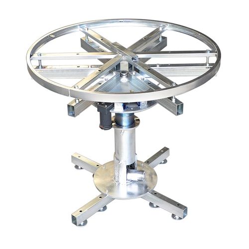 电动餐桌自动旋转升降钢架可换向调速大承载耐用落地转盘防抱死