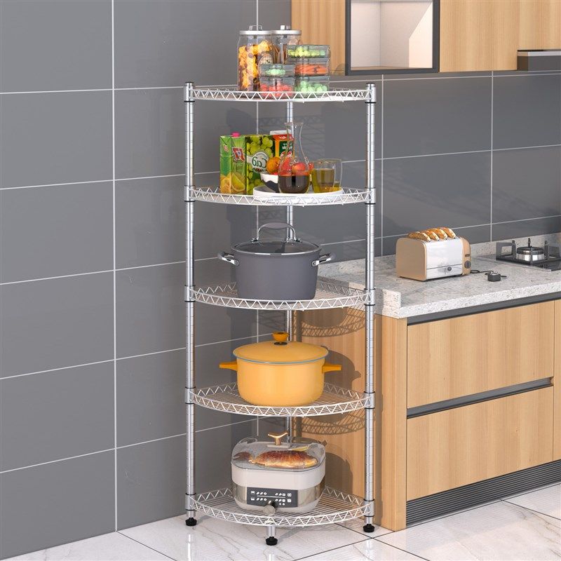 厨房置物架转角架四脚架不锈钢色收纳层架扇形置物架锅架脸盆架多,厨房/烹饪用具,厨房置物架/置物柜/角架,淘宝优惠券,粉丝福利购,淘宝优惠卷