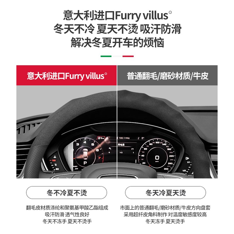 大众方向盘新桑塔纳宝来途岳途安翻毛皮汽把