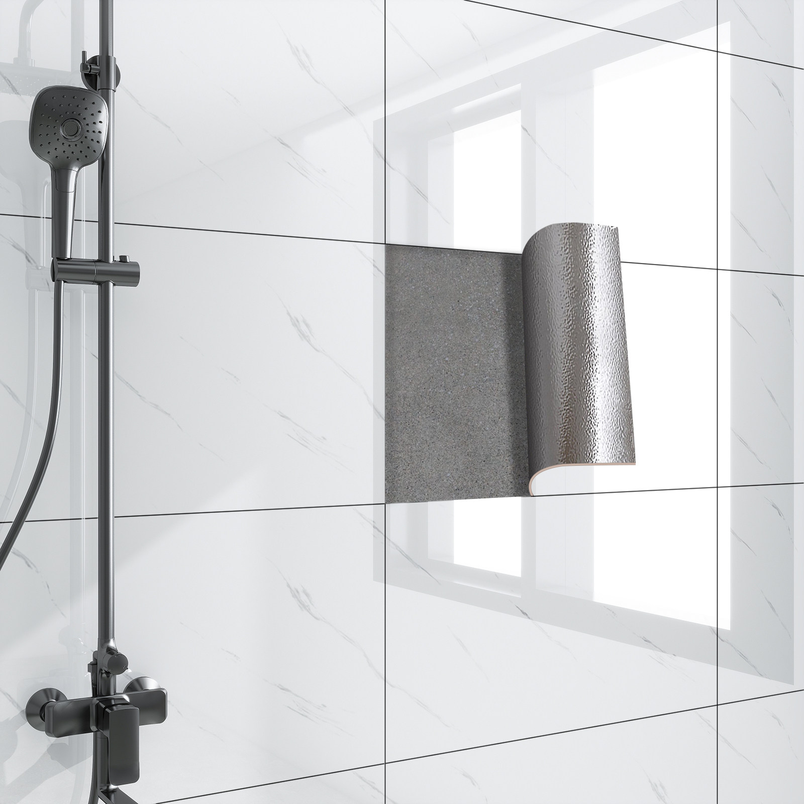 卫生间防水墙贴自粘防水防潮浴室墙壁专用墙纸仿瓷砖墙贴加厚壁纸