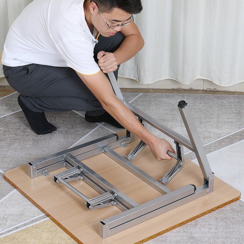 免安装桌吃饭正方形小桌子矮餐桌出租屋卓子写字饭桌