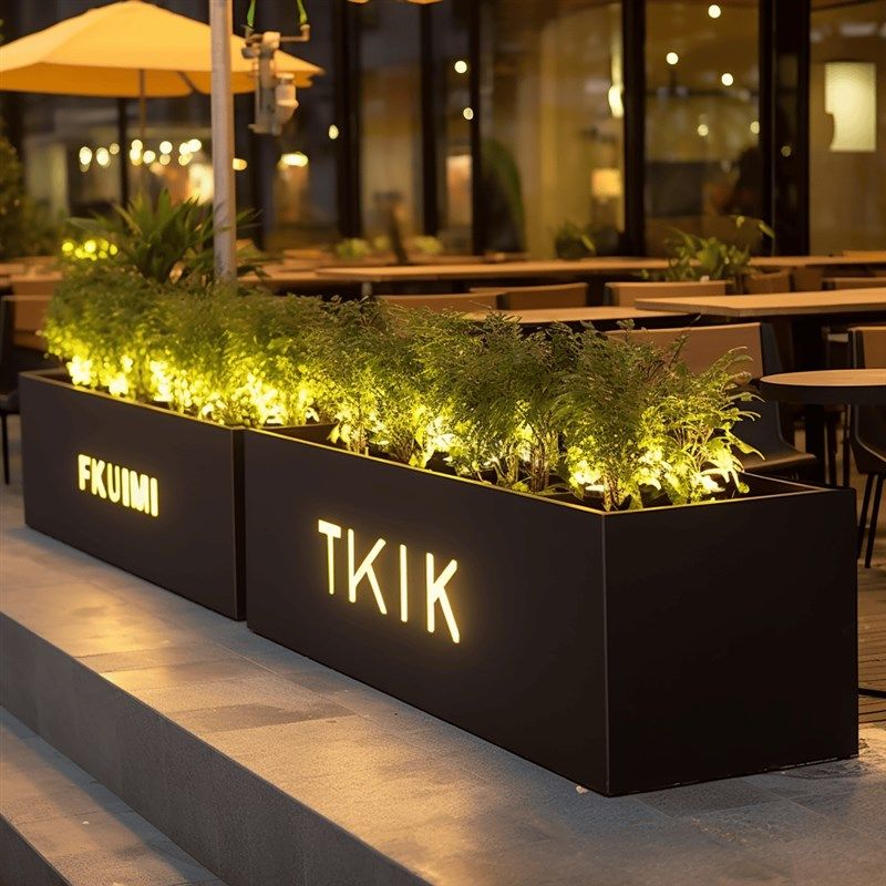 市政坛商业街发光箱铁艺盆定制阳台室内架种植箱,商业/办公家具,花坛/花箱,淘宝优惠券,粉丝福利购,淘宝优惠卷