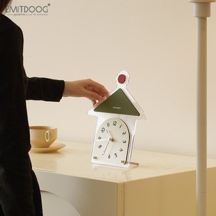 餐厅简约时钟装 EMITDOOG奶油风钟表挂钟客厅家用创意2024新款 饰墙