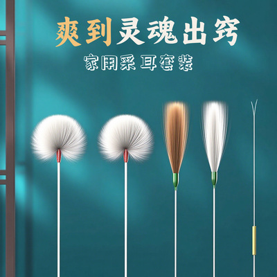 齐开不锈钢采耳套装含鹅毛棒