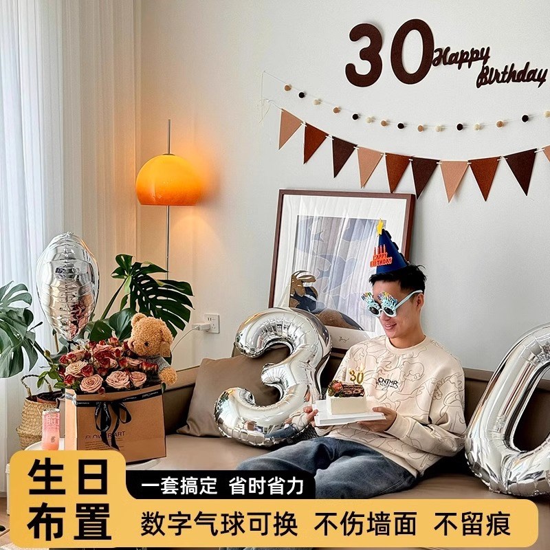 生日惊喜布置老公后备箱快乐仪式感成人男士场景装饰30岁氛围感