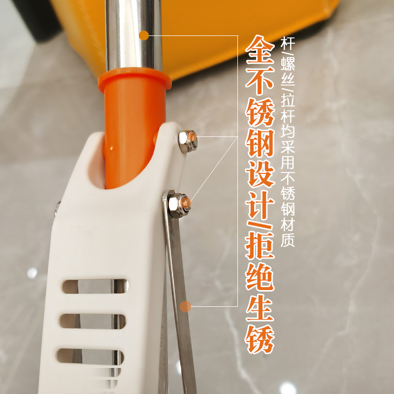 海棉吸水拖把家用挤水胶棉拖把44CM大号滚轮式免手洗懒人拖把头