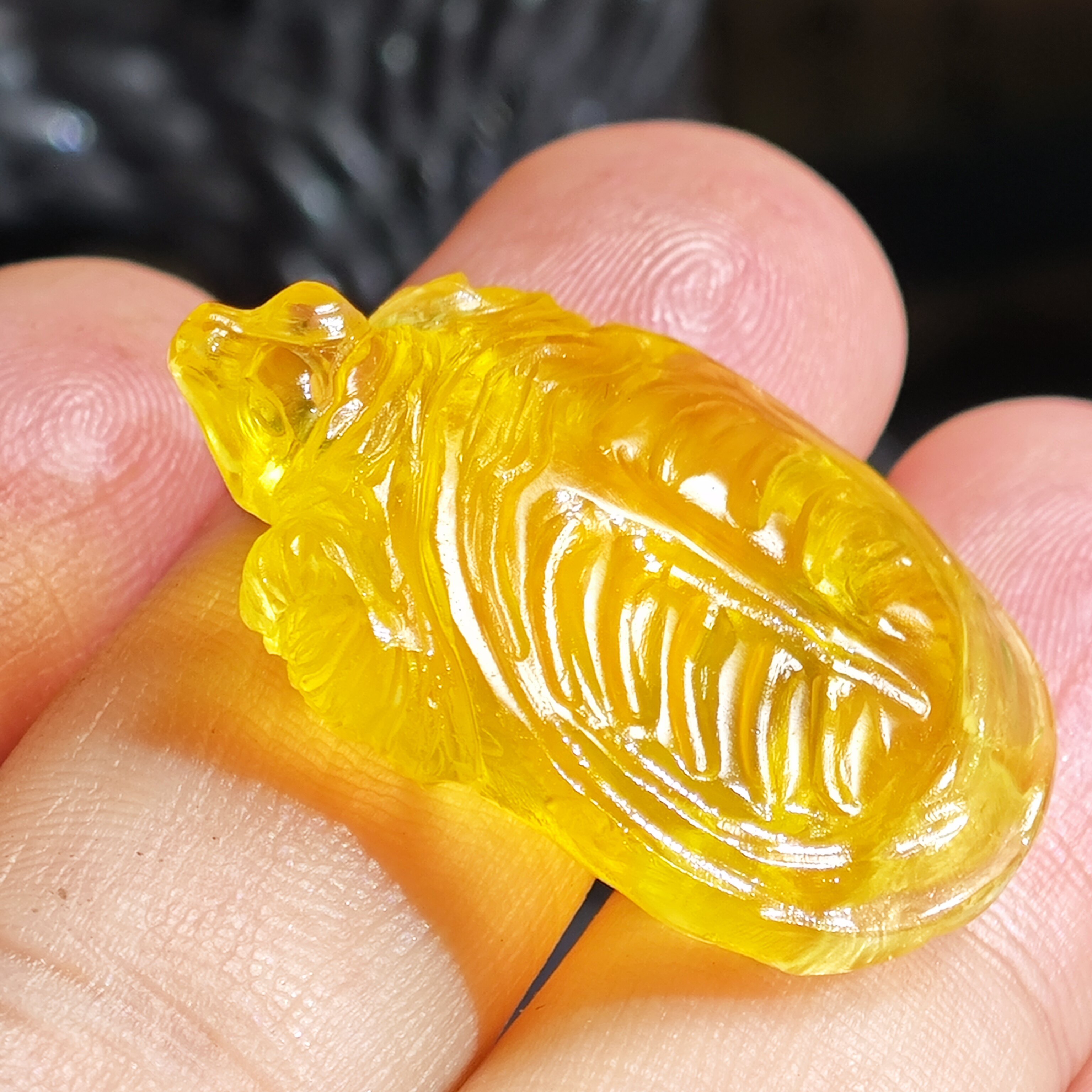 3.4x2.4x0.9cm,3.64克,琥珀金珀甲鱼富甲一方摆件,完整