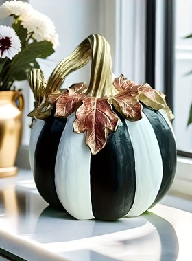 黑白艺术南瓜摆件家居装饰简约而不简单创意于艺术的美好结合