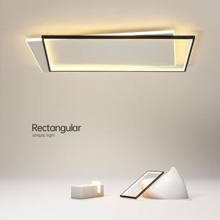 光灯饰客厅灯现代简约大气吸顶灯led长方形铁艺家用大灯卧室灯
