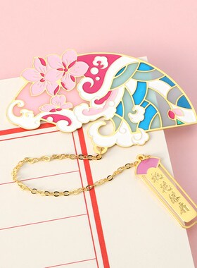 中国风金属镂空创意黄铜书签戏曲红色礼盒女学生生日精致礼物套装