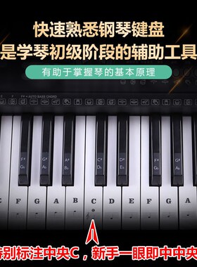 88/61/54/49键钢琴键盘贴纸电子琴键盘手卷钢琴键贴简谱音阶贴纸