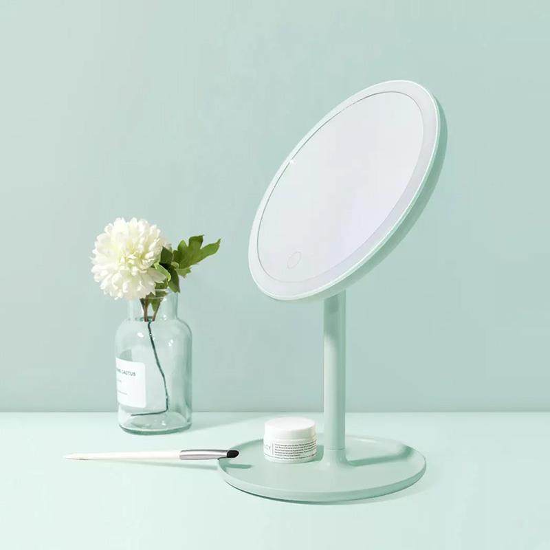 有品DOCO化妆镜台式LED带灯宿舍补光美妆镜桌面梳妆镜随身小镜子