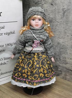 41厘米超萌少女心出口欧美陶瓷仿真洋娃娃办公室家里客厅装饰摆件