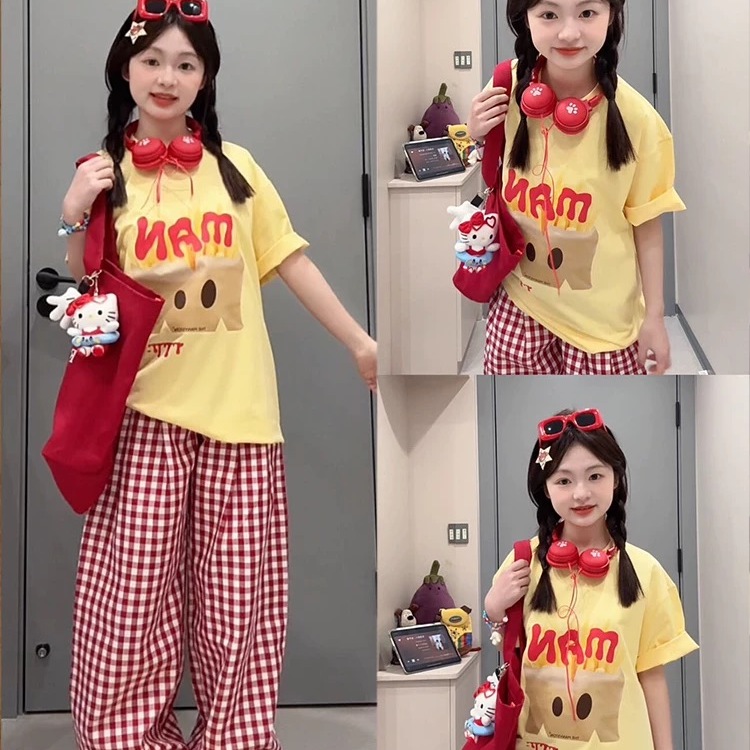 多巴胺甜妹穿搭休闲运动套装女夏