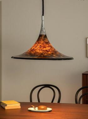 中古餐厅吊灯复古彩绘熔岩客厅灯岛台书房主灯创意设计师伸缩吊灯