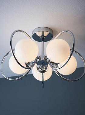 太空时代中古风卧室书房吸顶灯个性创意客厅过道玻璃主卧室灯具