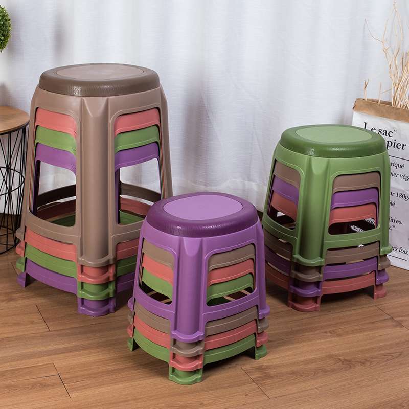 塑料凳子加厚成人家用客厅卧室时尚创意高凳客厅厨房塑胶圆凳