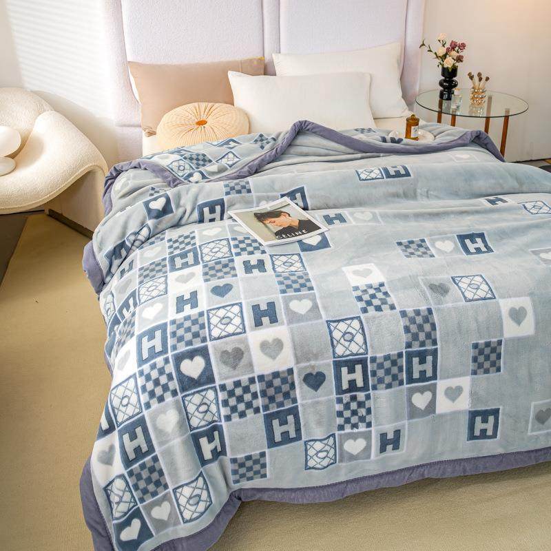 天鹅绒毛毯被子拉舍尔双面绒毯冬季加厚保暖午睡盖毯宿舍床单